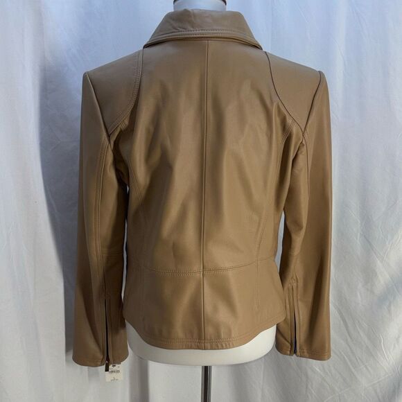 NWT Vtg Pelle Studio Wilsons Leather Jacket tan Sz L Butter soft lined - Picture 4 of 11